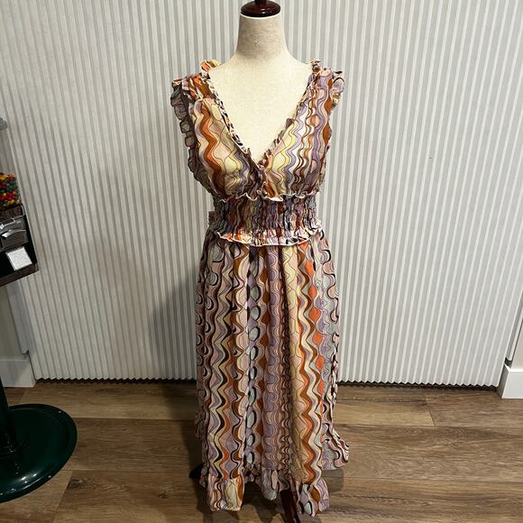 Charlotte Russe Dresses & Skirts - CHARLOTTE RUSSE Women's Multicolor Smocked Waist Midi Dress Size S